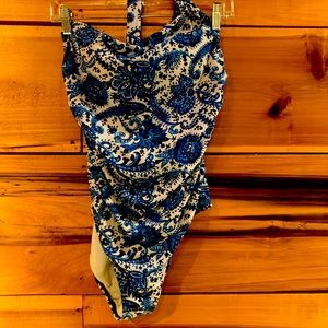 Ralph Lauren paisley print one shoulder swimsuit